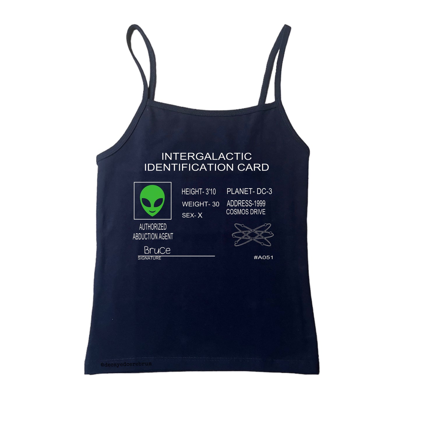 Intergalactic identification card cropped baby tee