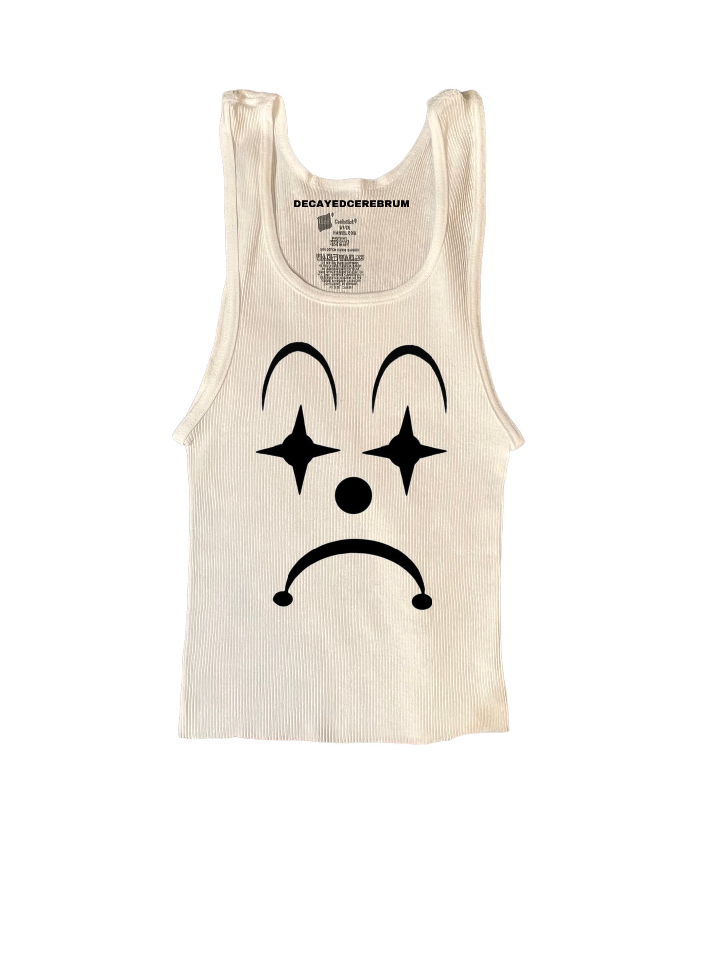 Sad clown cropped tank top
