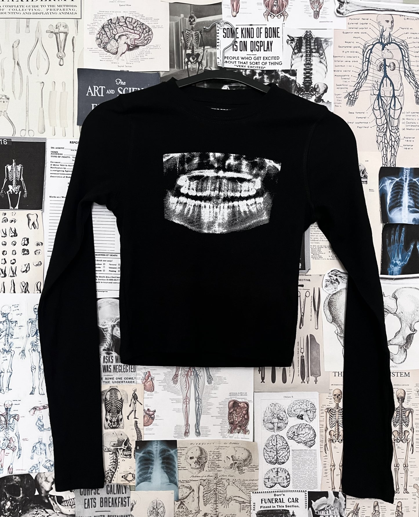 Cropped long sleeve x-ray teeth