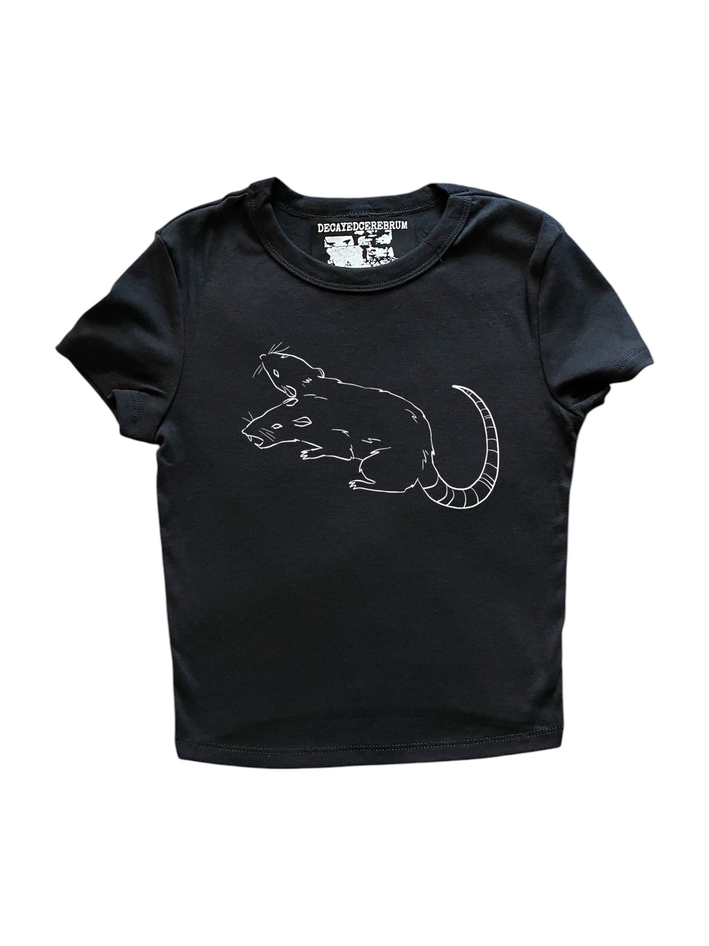 Double headed rat cropped baby tee