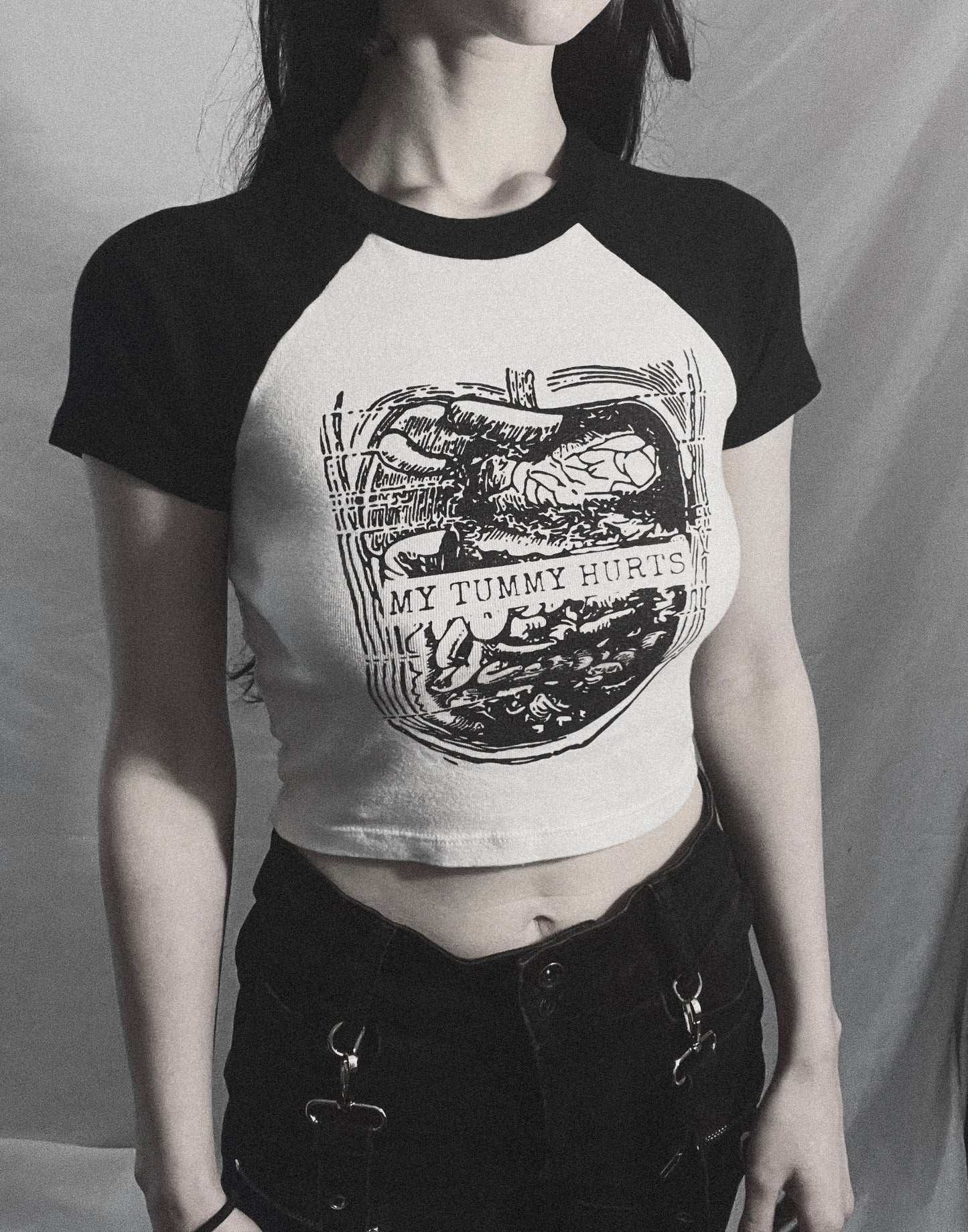 My tummy hurts baseball tee