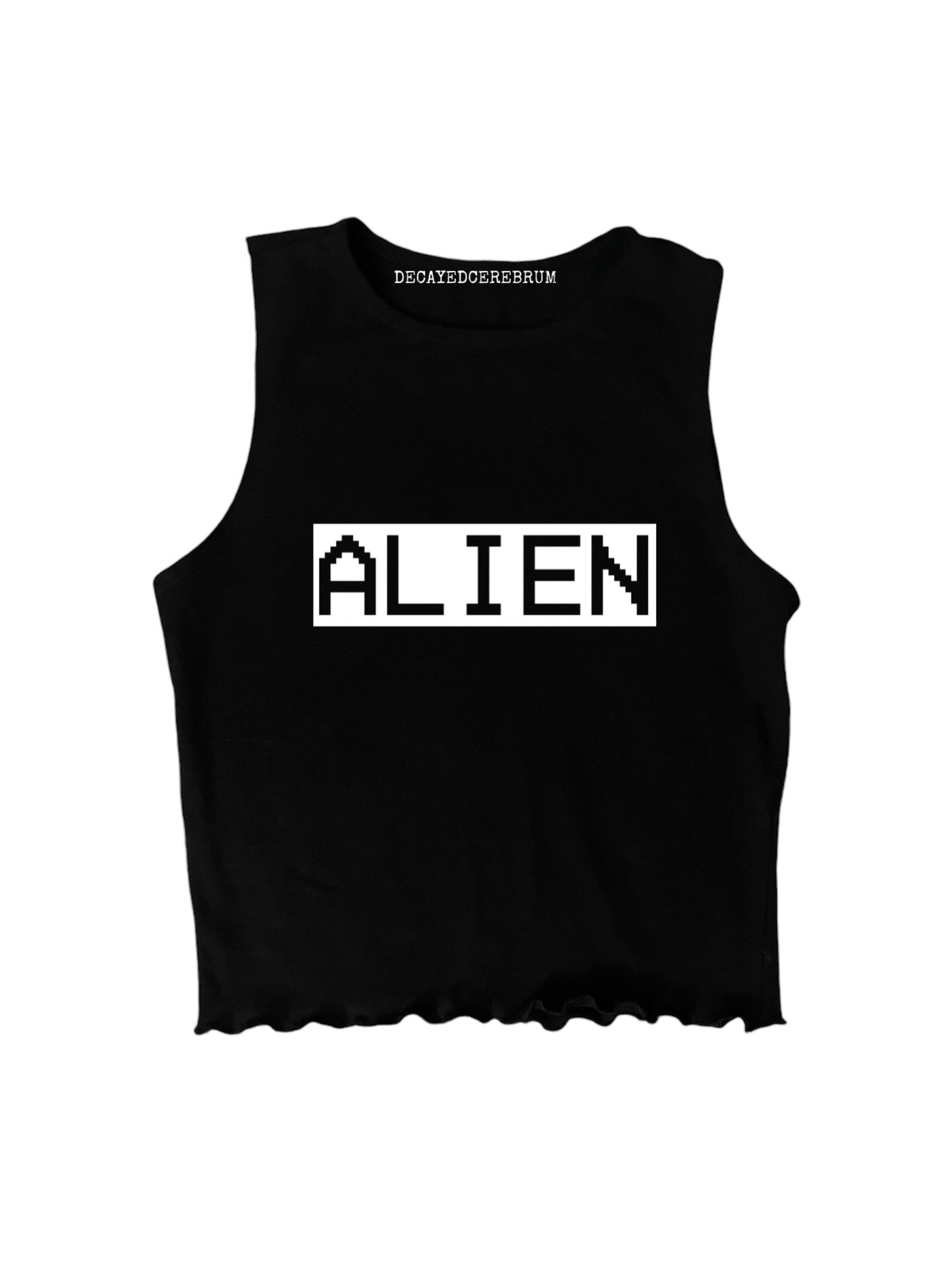 Alien lettuce trim cropped muscle tee