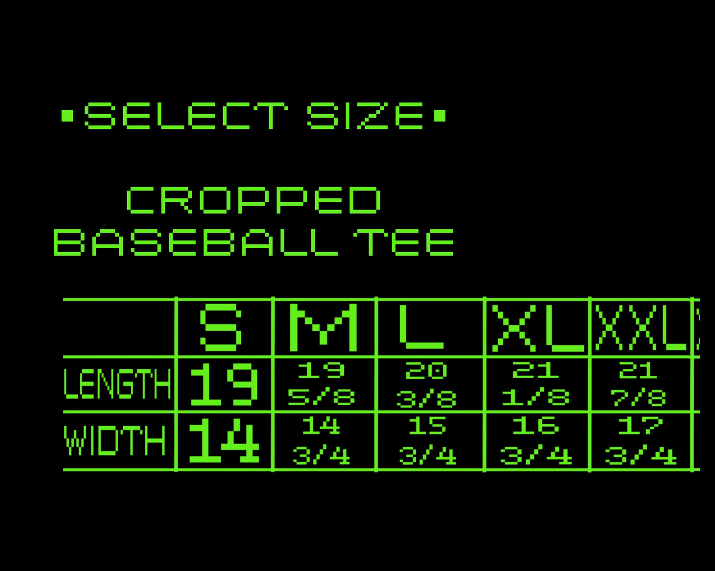 Future corpse cropped baseball tee