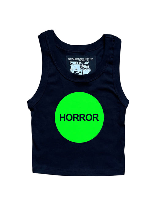 Green horror lettuce trim cropped muscle tee