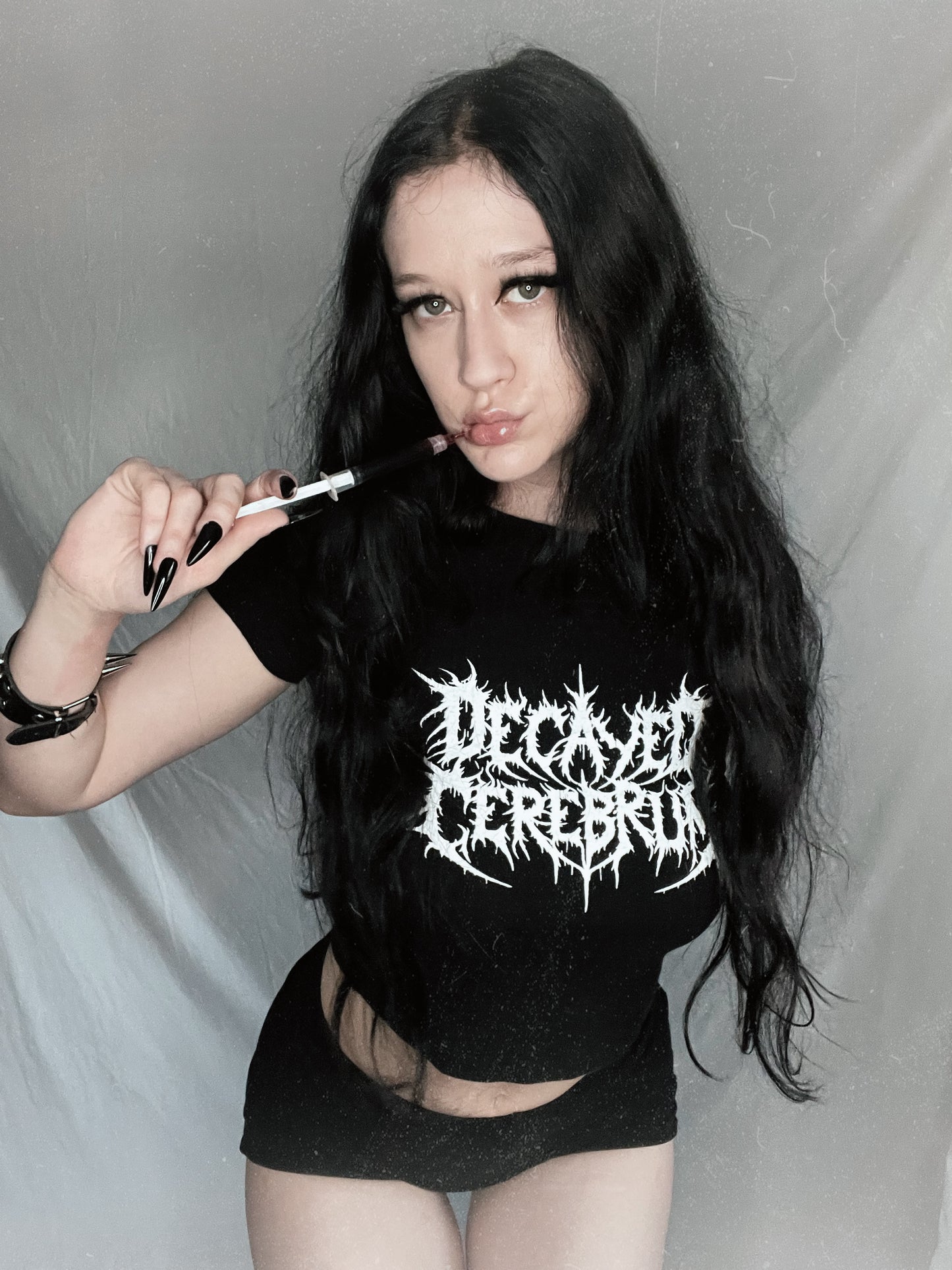 Decayedcerebrum logo cropped baby tee