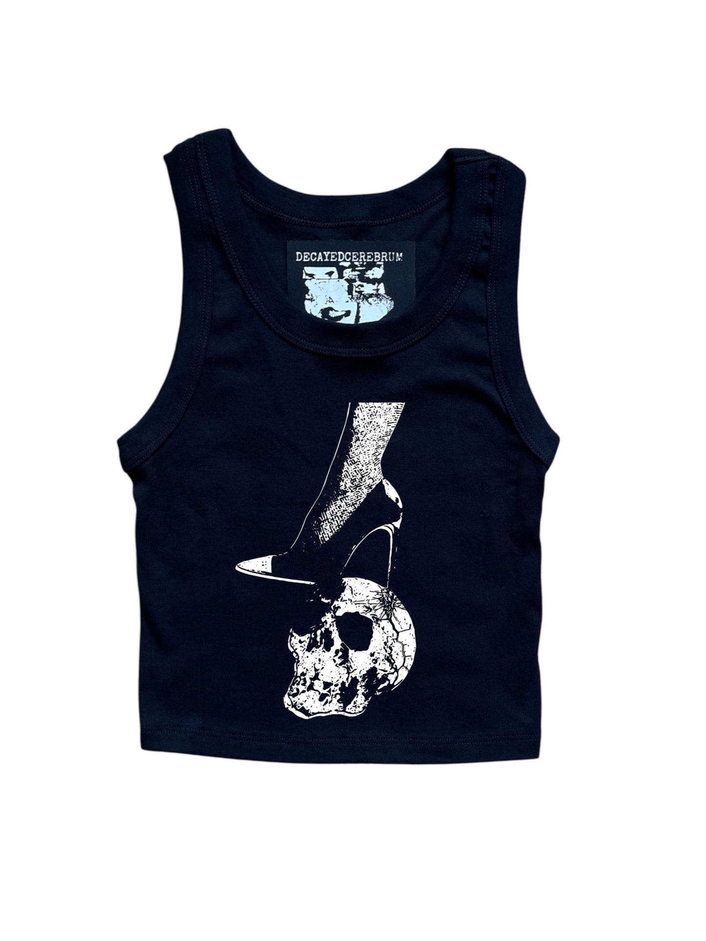 Skull crushed cropped tank