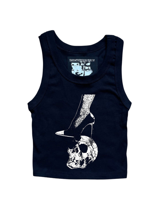 Skull crushed cropped tank