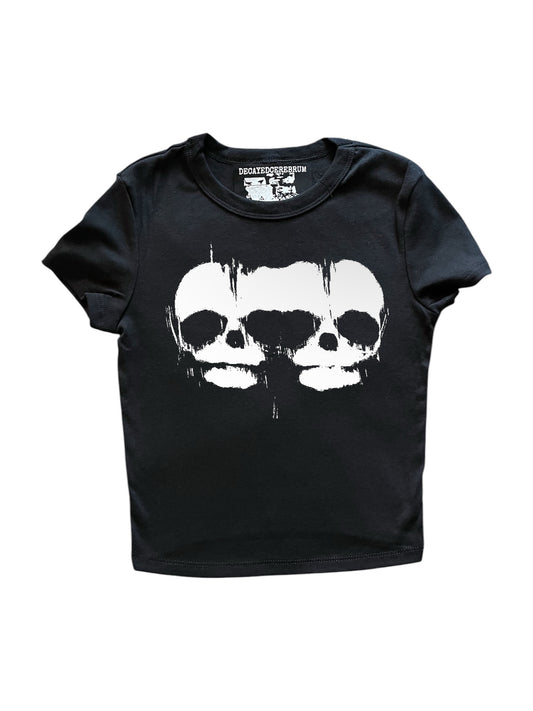 Fetal skull cropped baby tee