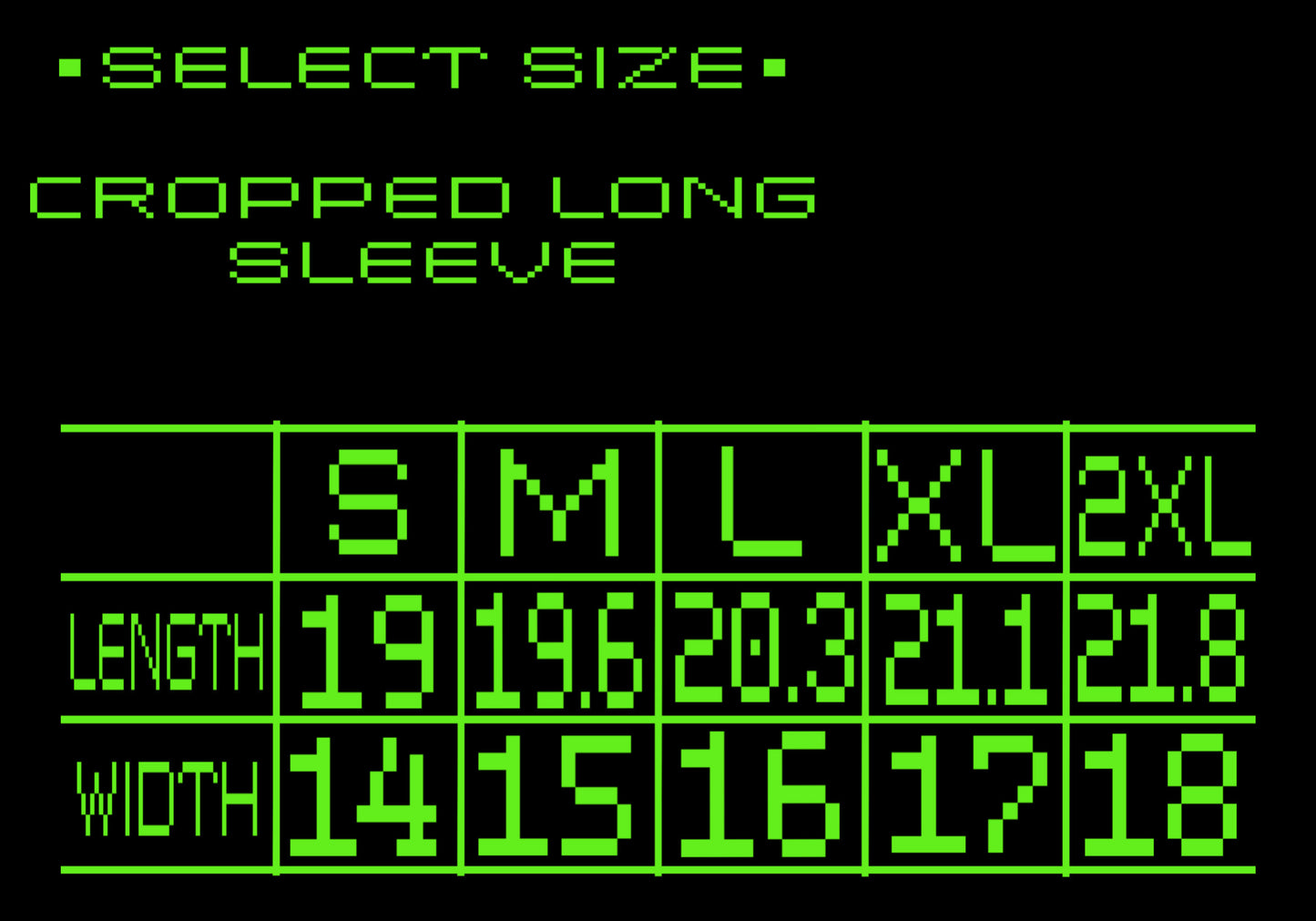 Cropped long sleeve anatomy