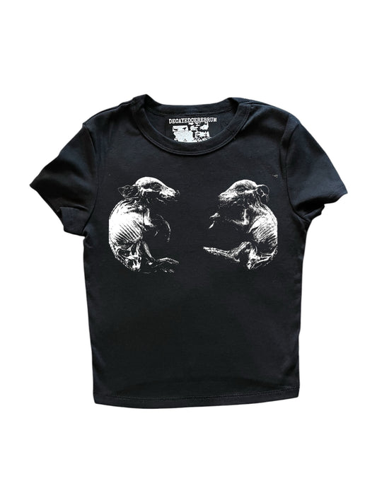 Fetal pig cropped baby tee