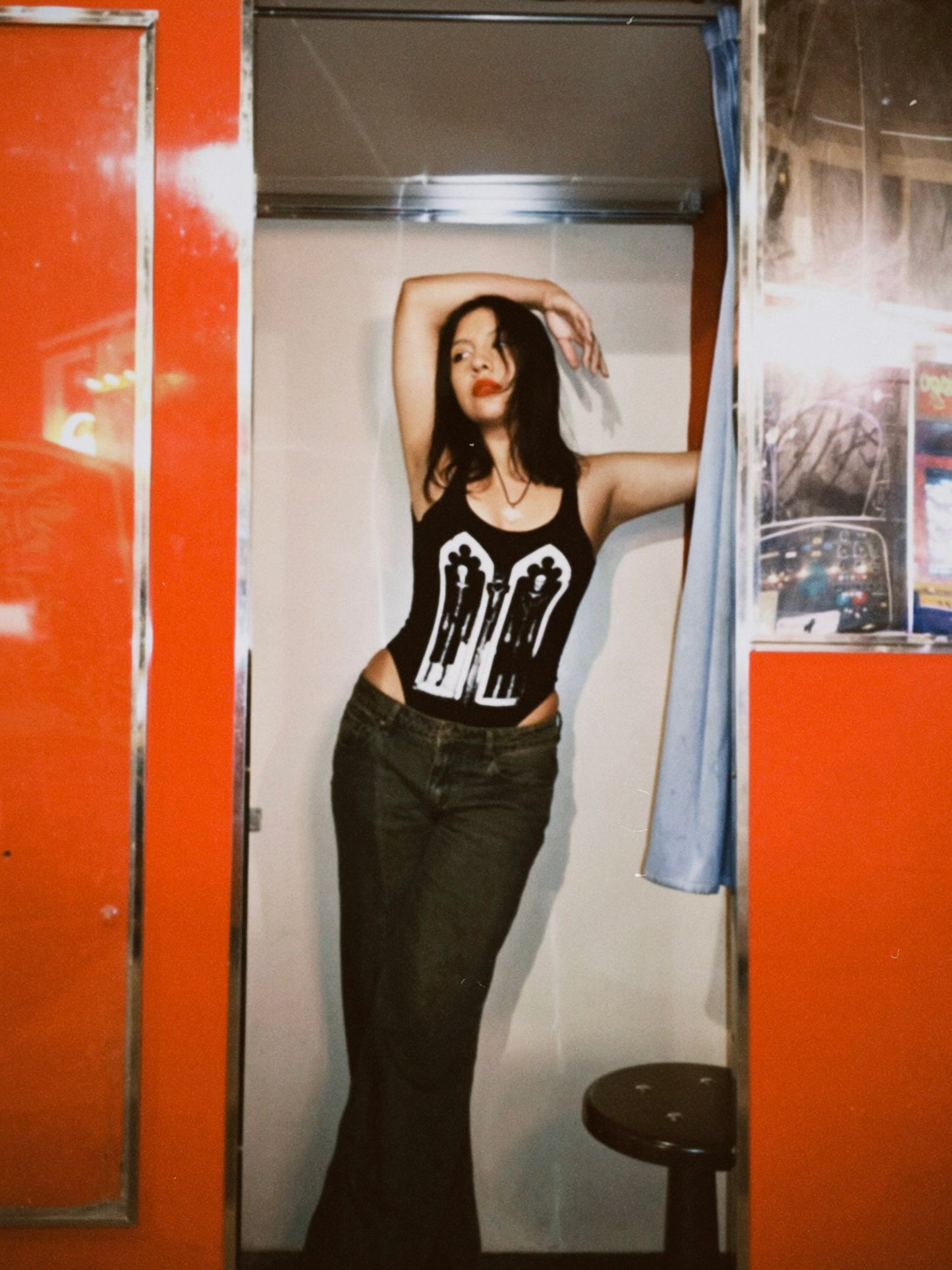 Skeleton coffin bodysuit