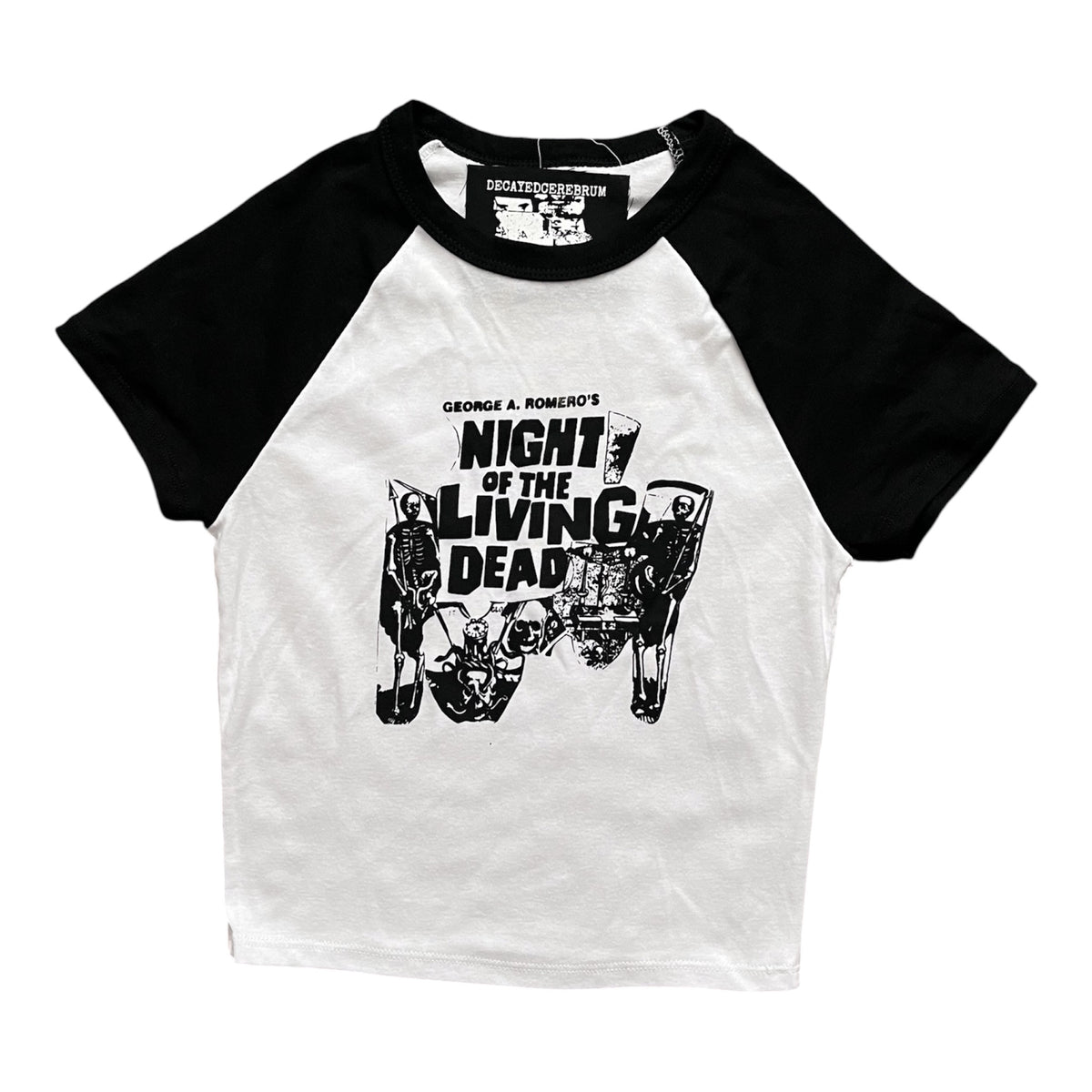 Night of the living dead cropped baseball tee reject