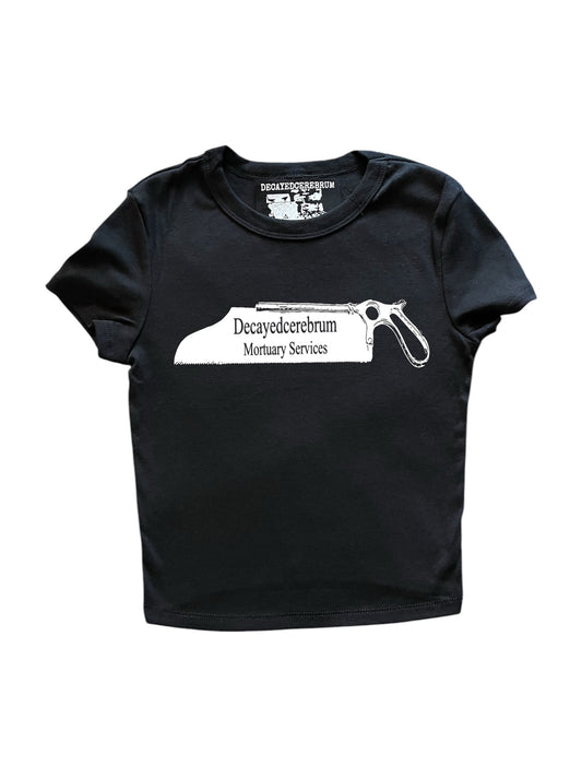 Decayedcerebrum mortuary services bone saw baby tee
