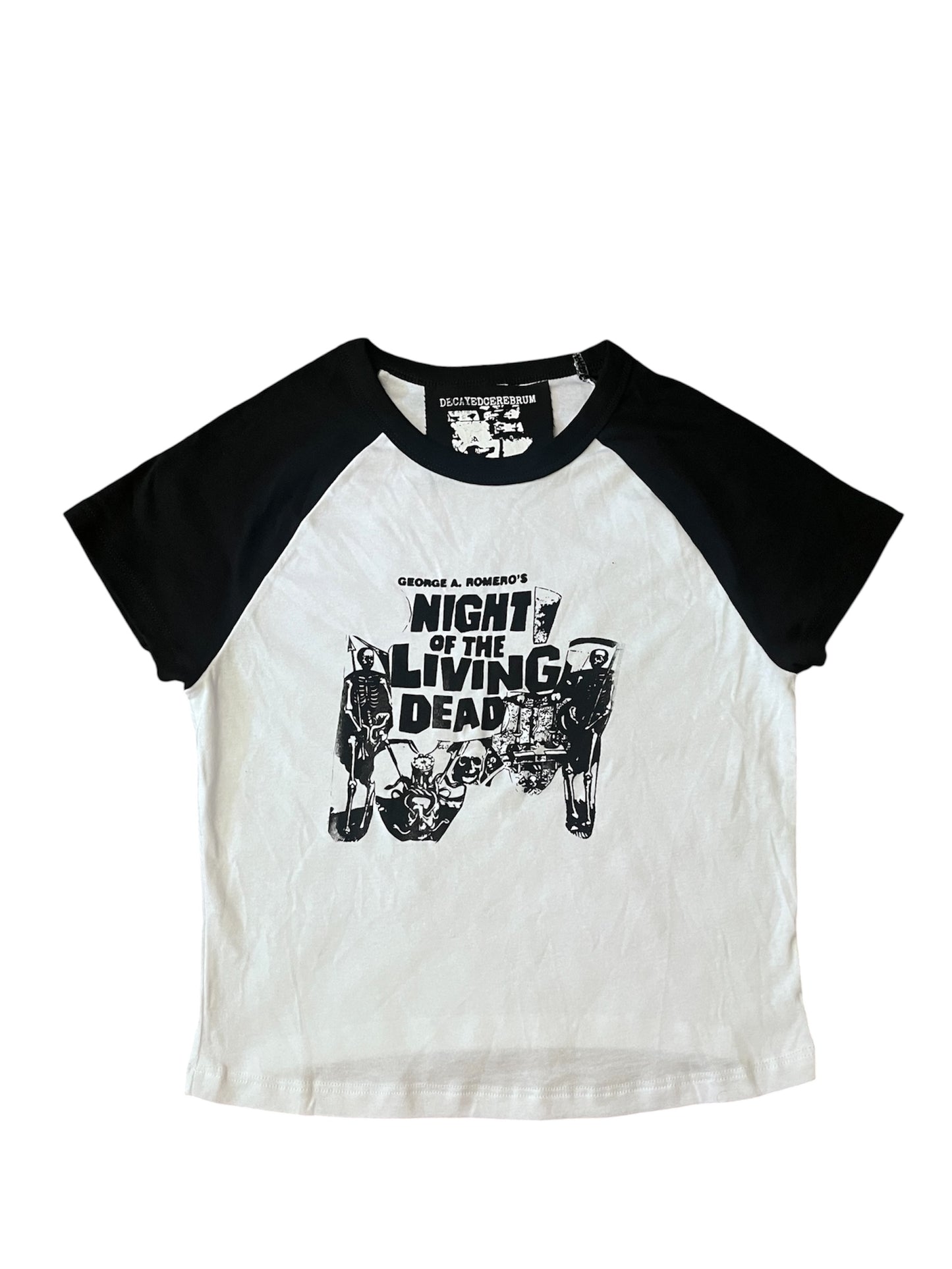 Night of the living dead cropped baseball tee reject
