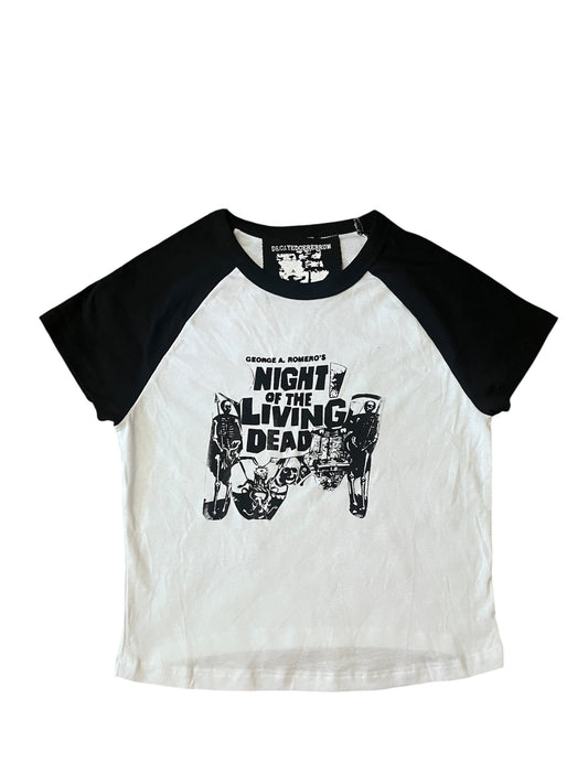 Night of the living dead cropped baseball tee reject