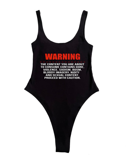 Warning bodysuit bodysuit