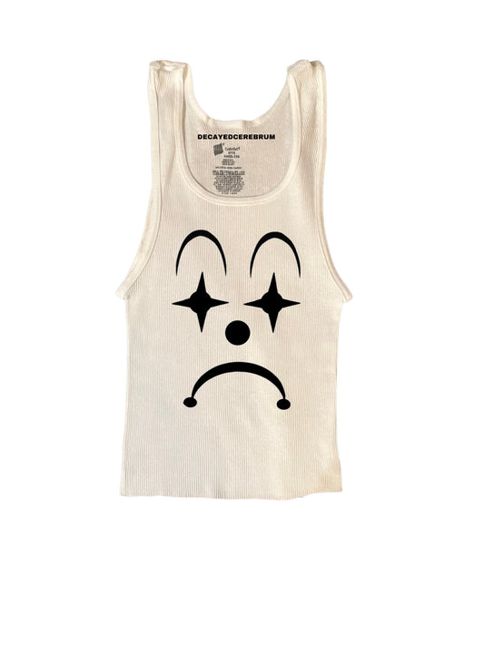 Sad clown cropped tank top