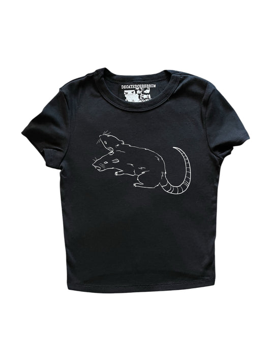 Double headed rat cropped baby tee
