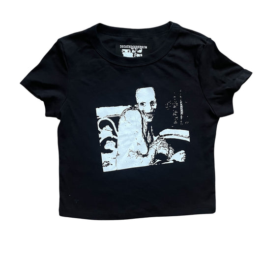Russian sleep experiment cropped baby tee reject  ￼