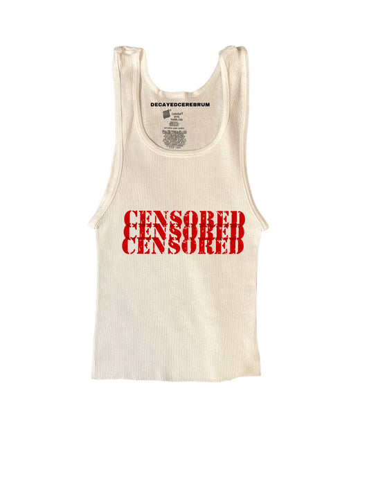 Censored cropped tank top