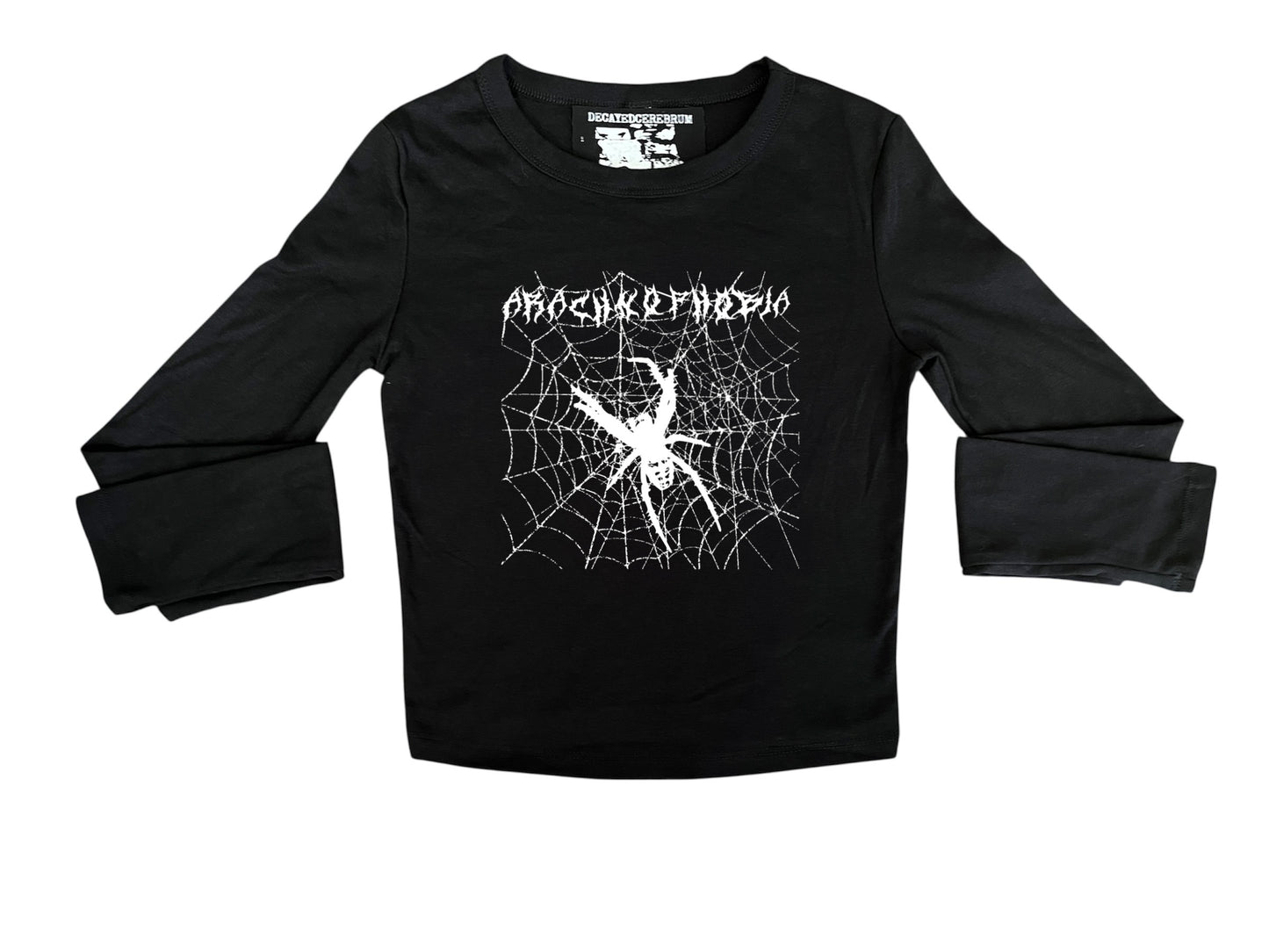 Cropped long sleeve arachnophobia