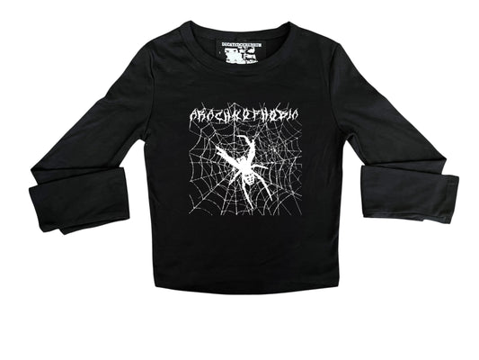 Cropped long sleeve arachnophobia