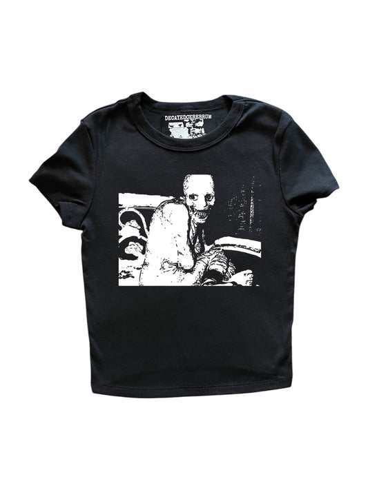 Russian sleep experiment cropped baby tee
