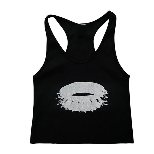 Spiked choker cropped tank top 1/1