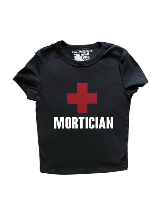Mortician cropped baby tee