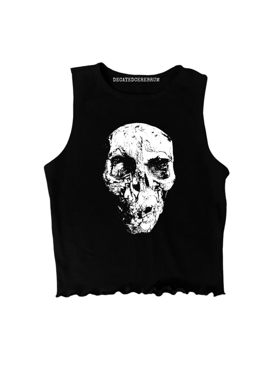 Skull lettuce trim cropped muscle tee