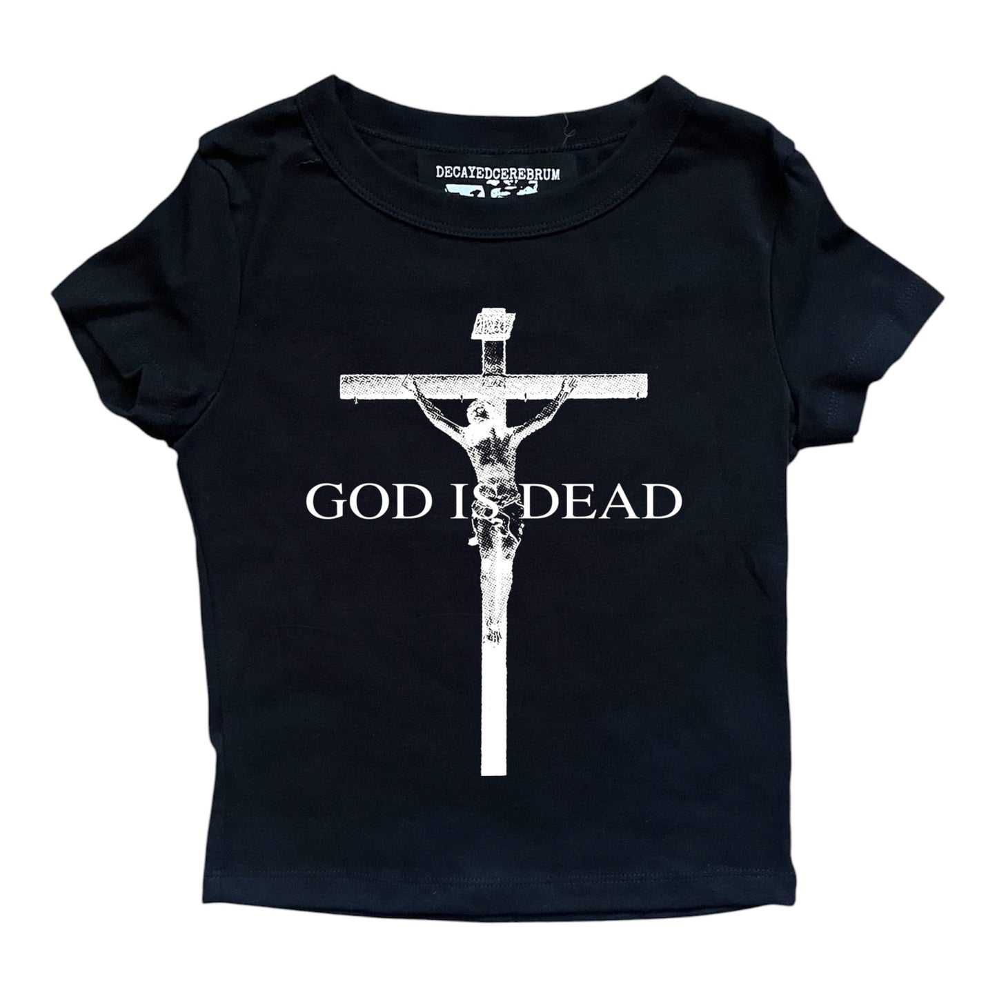God is dead cropped baby tee