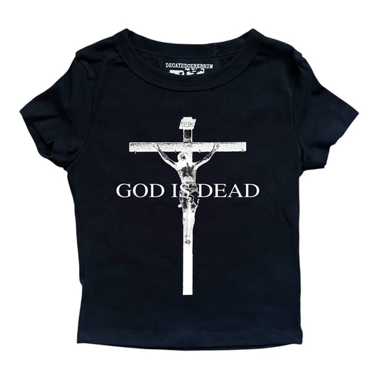 God is dead cropped baby tee