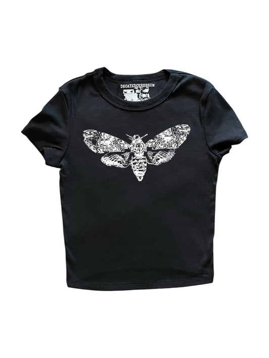 Death moth cropped baby tee
