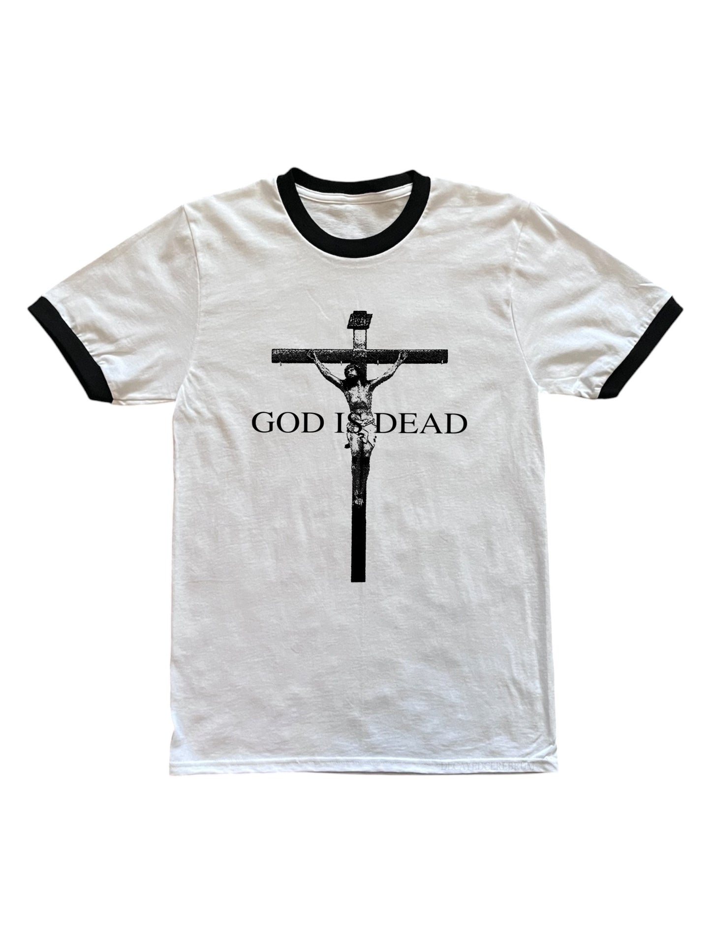 “God is dead” ringer tee