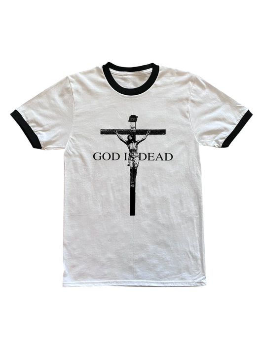 “God is dead” ringer tee