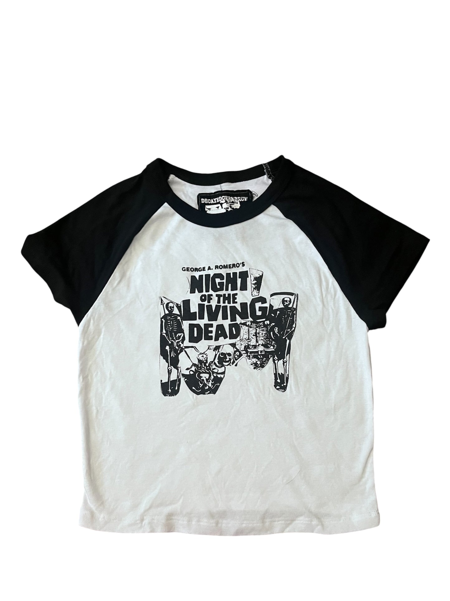 Night of the living dead cropped baseball tee reject
