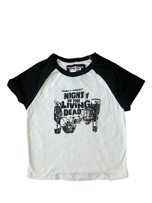 Night of the living dead cropped baseball tee reject