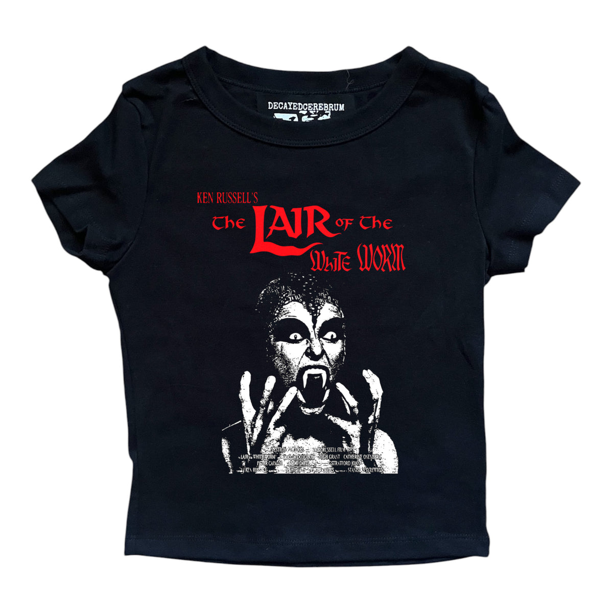 Lair of the white worm cropped baby tee