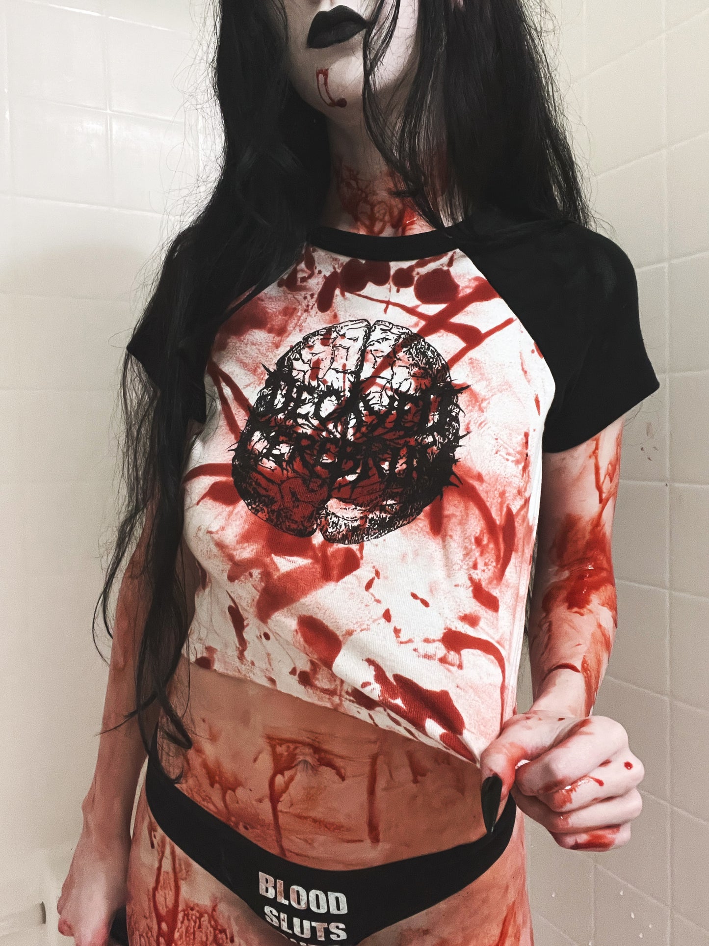 Decayedcerebrum brain baseball tee