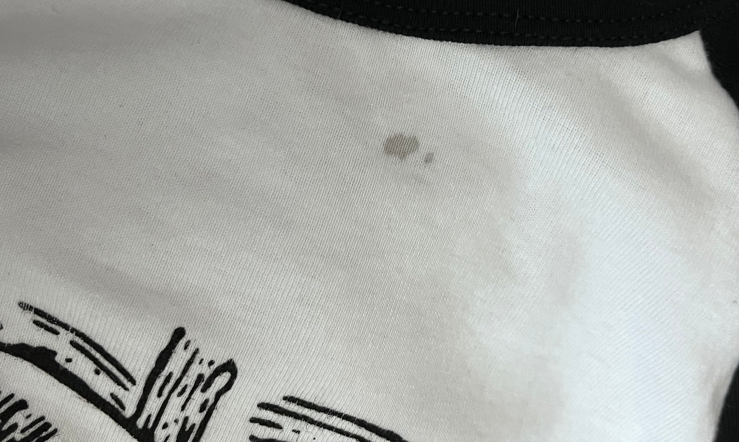“My tummy hurts” cropped baseball tee reject