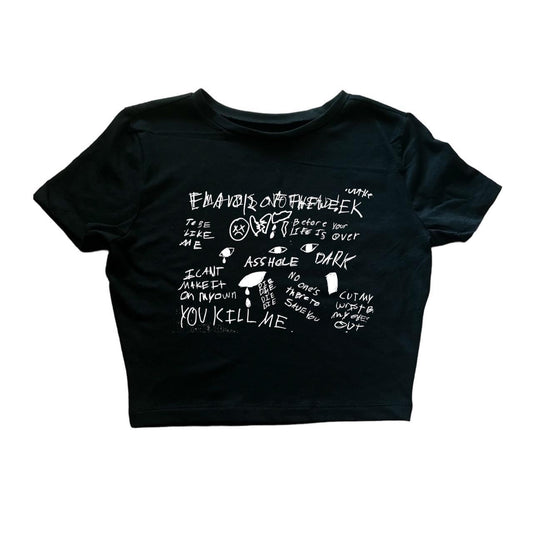 Hawthorne heights X simple plan cropped baby tee