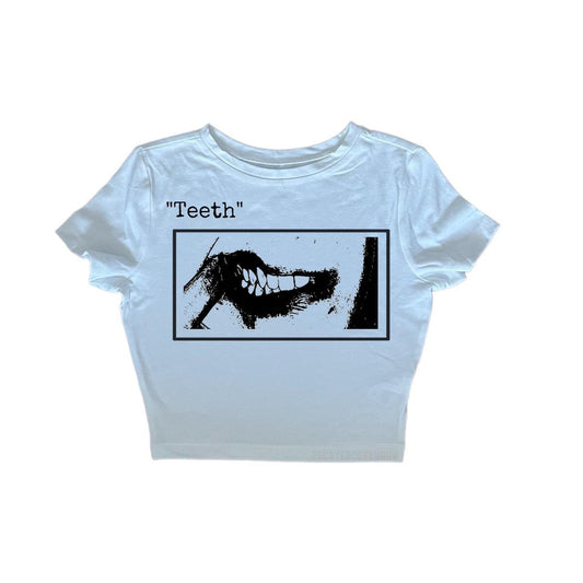“Teeth” cropped baby tee