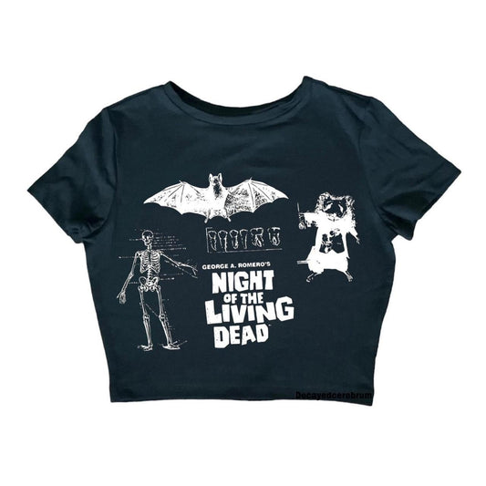 Night of the living dead cropped baby tee